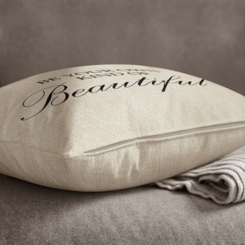 Cream Chenille Cushion - Be Your Own Kind of Beautiful